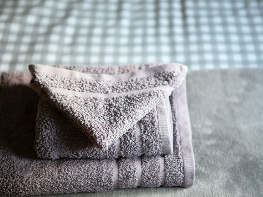 Complementary towels to enhance your stay | Rossie Cottage, Auchterarder, near Gleneagles Village