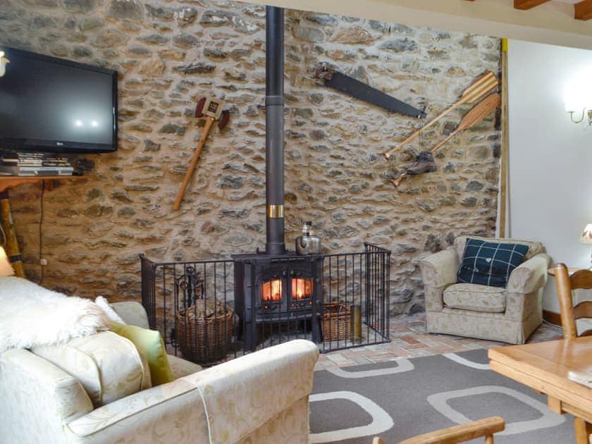 Welcoming living area with wood burner | The Hen House - Cwm Clyd, Near Llandovery