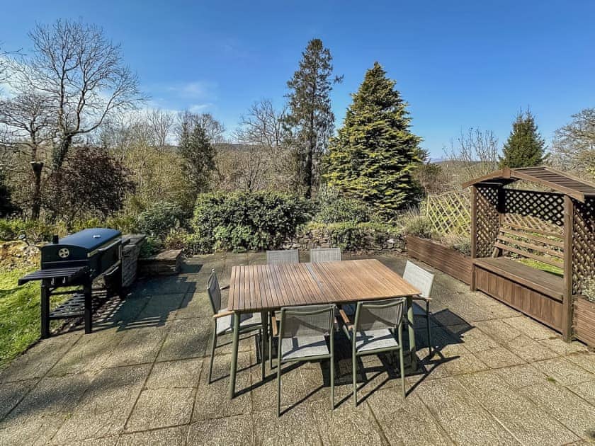 Paved patio area with outdoor furniture | Tower View, Beech Hill, near Bowness-on-Windermere