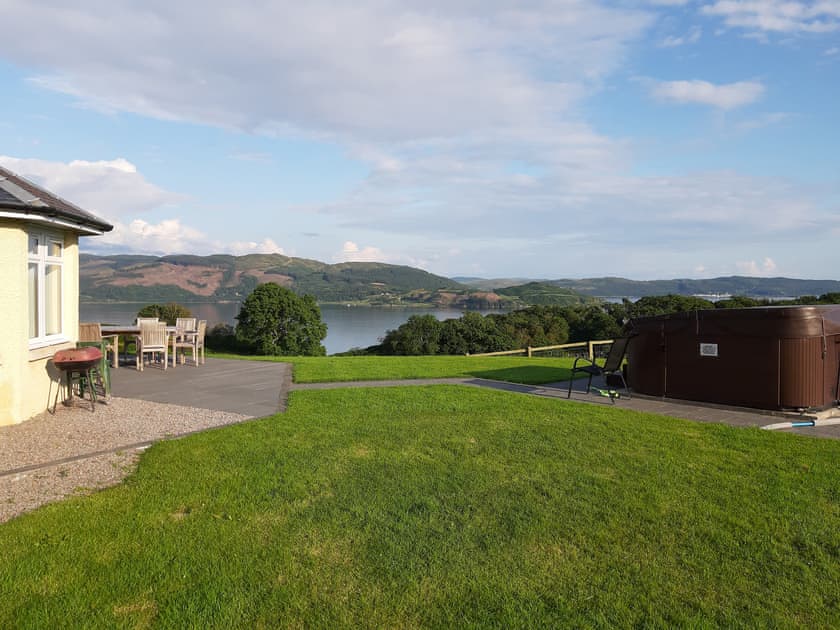 Breathtaking view from the hot tub | Degnish Farmhouse, Kilmelford, near Oban