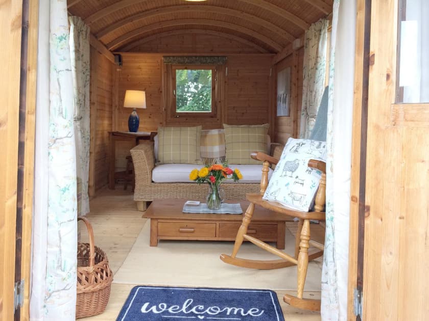 Beautifully furnished shepherds hut | Westfield Farm Cottage, East Holywell, near Whitley Bay