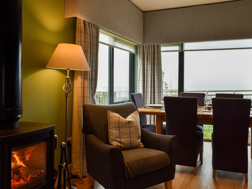 Cosy open plan living space with wood burner | Strathspey - Paddockhall Cottages, Linlithgow, near Edinburgh 