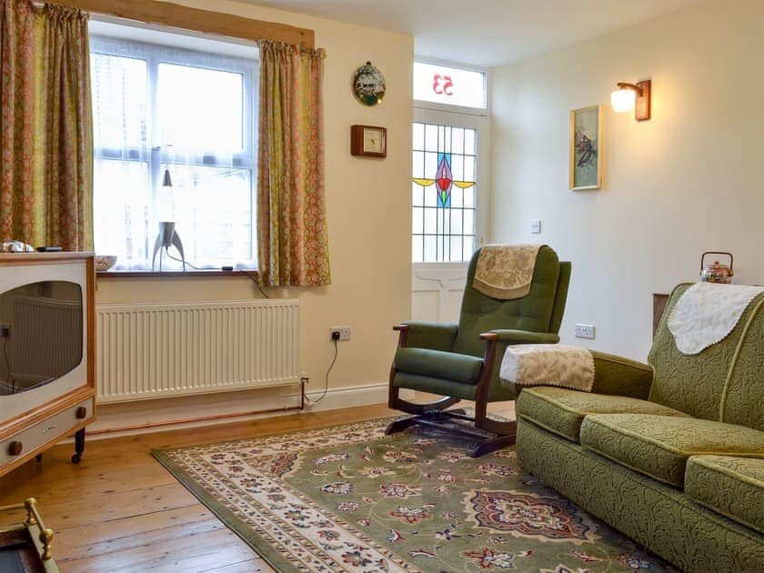 Comfortable living room with authentic 1960’s furniture | Peartree Cottage, Shildon, near Bishop Auckland