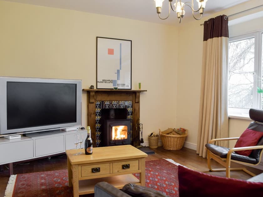 Sitting room with wood burning fire | Tan Y Castell, Llanmill, near Narberth