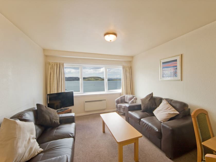 Welcoming living area  | Scarba 3 - Esplanade Court Apartments, Oban