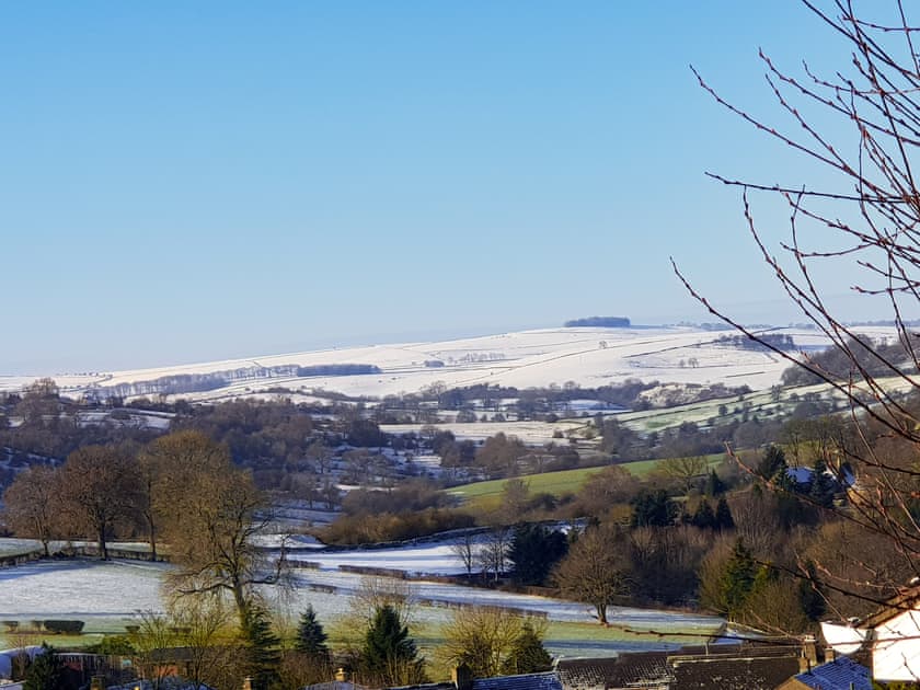 Wonderful Winter snow scene view from the property | Rock Cottage, Birchover, near Matlock