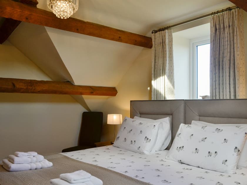 Twin bedded room made up as a double | The Barn, Gwyddelwern near Corwen