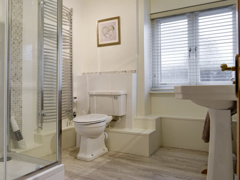Shower room with heated towel rail | Millys Nook, St Austell