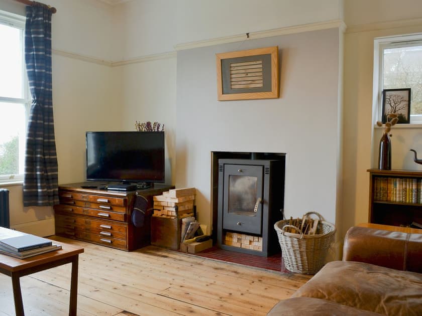 Comfortable living room with wood burner | Kingswood, Whitehaven