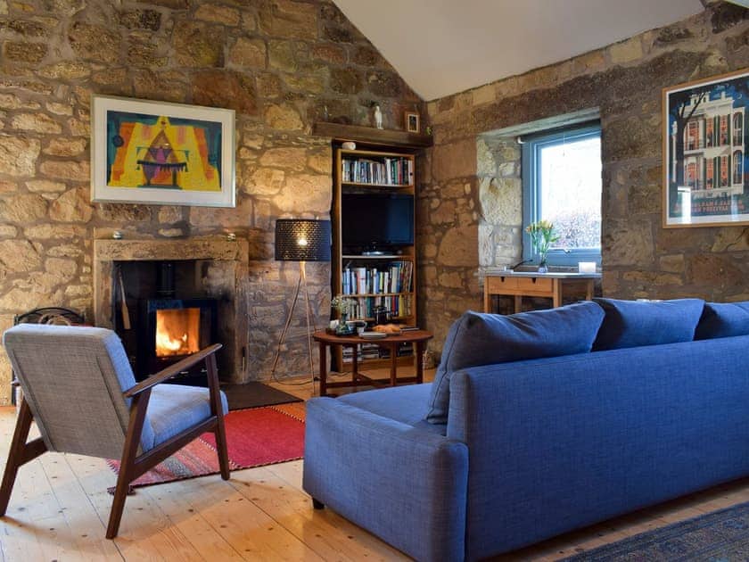 Cosy living room with wood burner | The Outside Room, Near Ladybank, Cupar