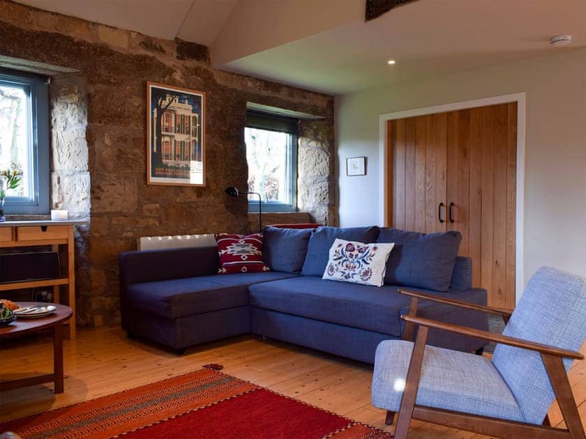 Cosy living room with wood burner | The Outside Room, Near Ladybank, Cupar