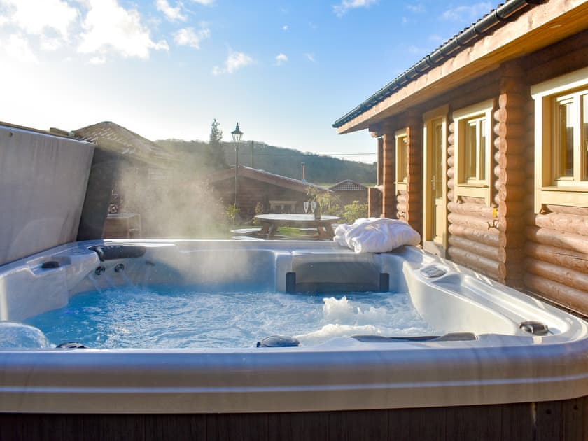 Relaxing hot tub | Chesters Lodge - Vindomora Country Lodges , Ebchester, near Consett