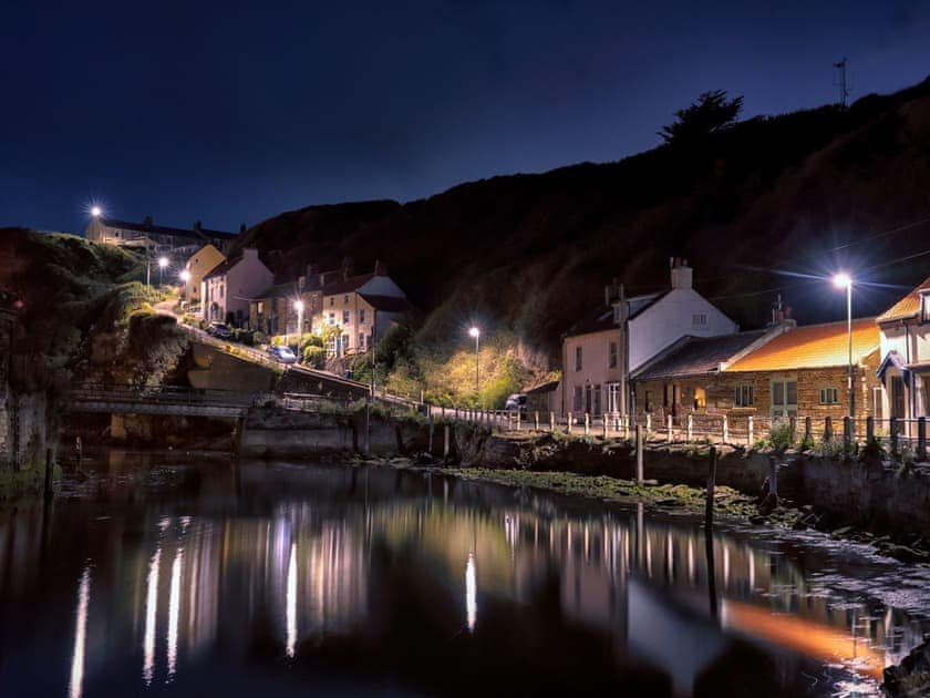 Staithes by night from the cottage | Rockpool Cottage, Staithes near Whitby