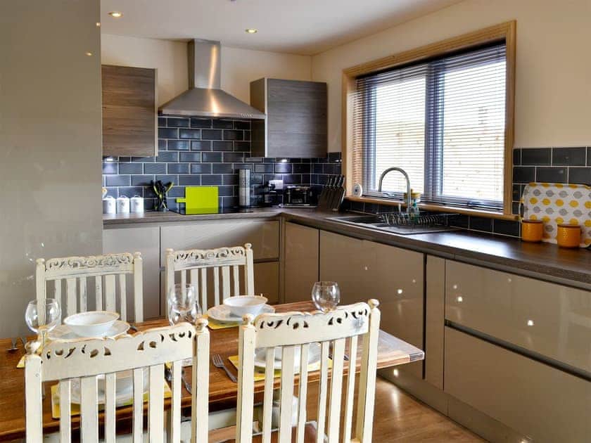 Kitchen and dining area | Woodview - Cairnyard Holiday Lodges, Lochanhead, Beeswing