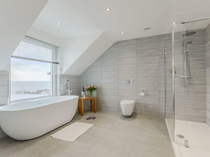 Stunning bathroom | Meusydd - Gwbert Holiday Cottages, Gwbert, near Cardigan