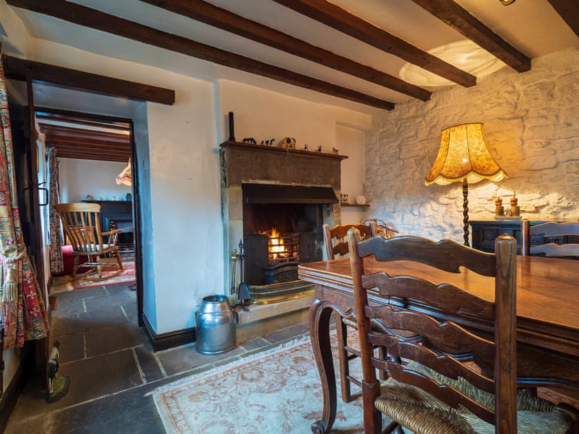Charming dining room with quirky decor | The Old Dairy - The Old Dairy and Buttermilk Cottage, Youlgreave, near Bakewell