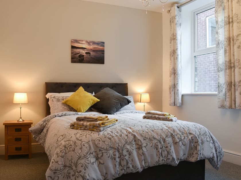Comfortable bedroom with kingsize bed | The Bungalow - Rose Apartments, Whitby
