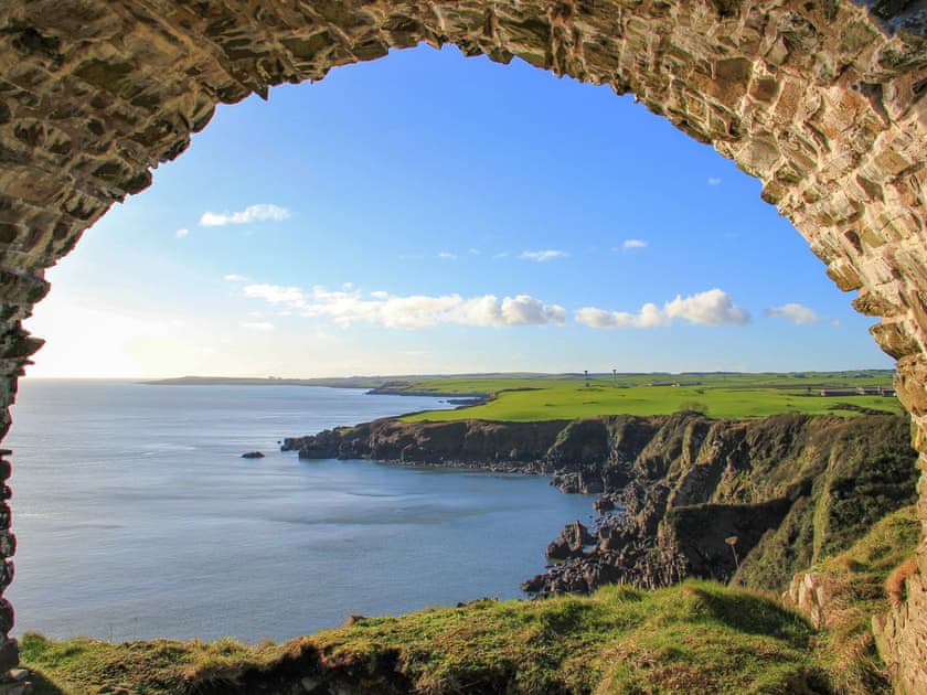 View to Palmallet Farm from Cruggleton Castle  | Palmallet Cottage, Whithorn