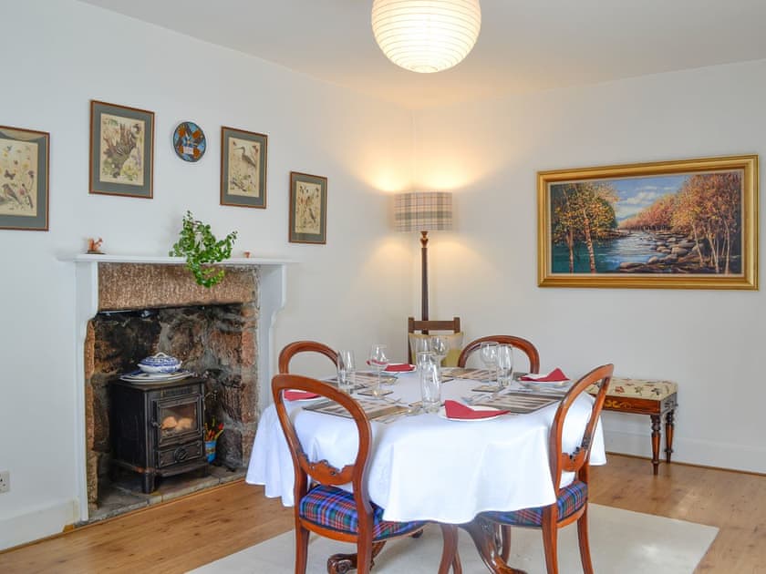 Stylish wooden-floored dining room | Craigclunie, Ballater