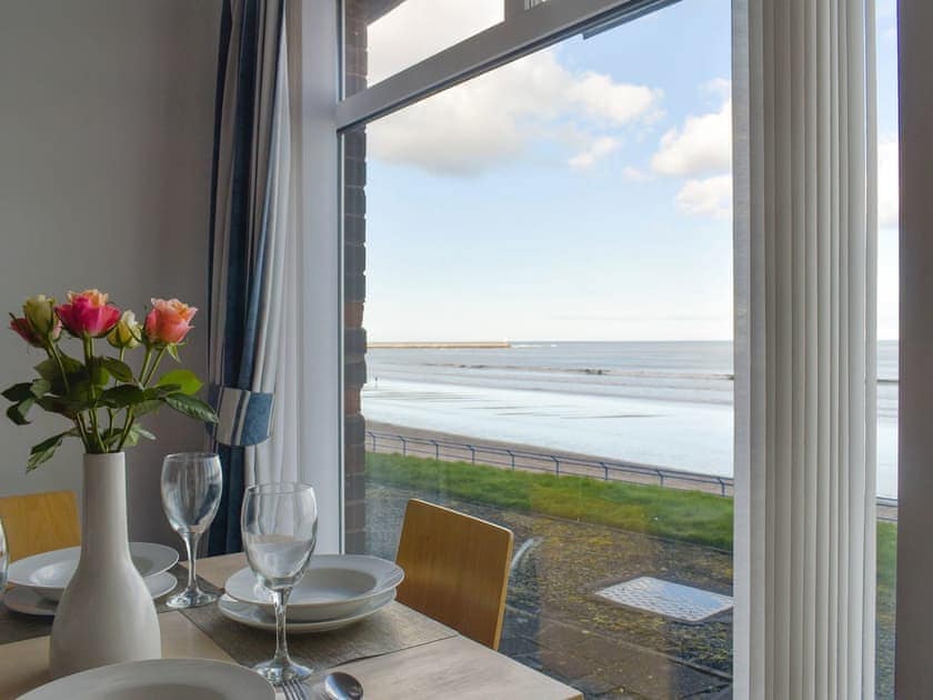 Stunning coastal views from the dining area | Sandstell Point - Sandstell Point Apartments, Spittal, Berwick-upon-Tweed