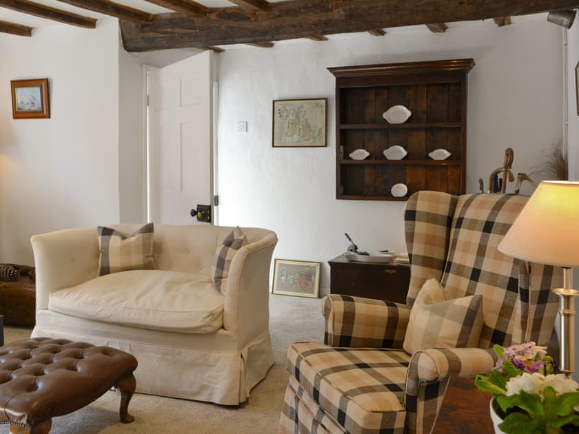 Exposed wood beams throughout the living room | Toad Hall, Helmsley