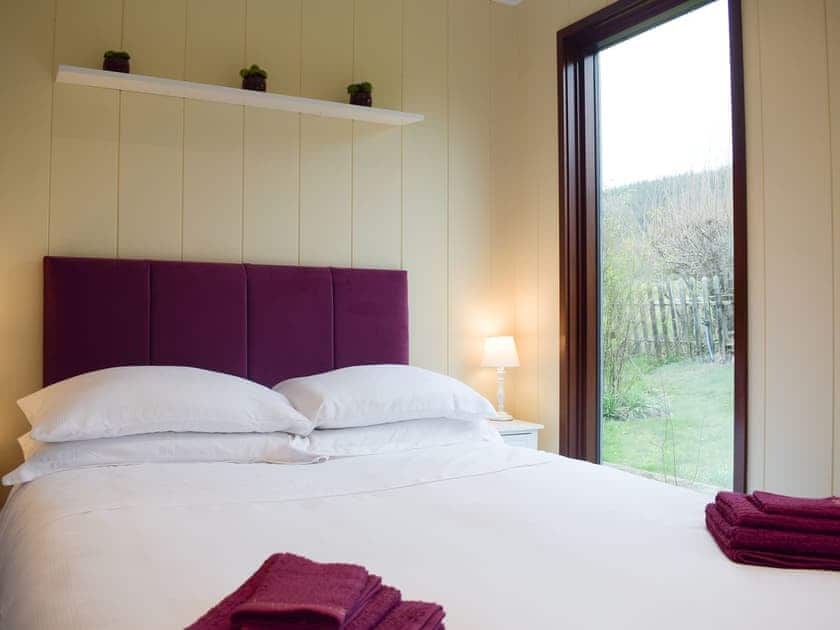 Tranquil double bedroom | The Wooden Lodge, Upper Lye, near Presteigne