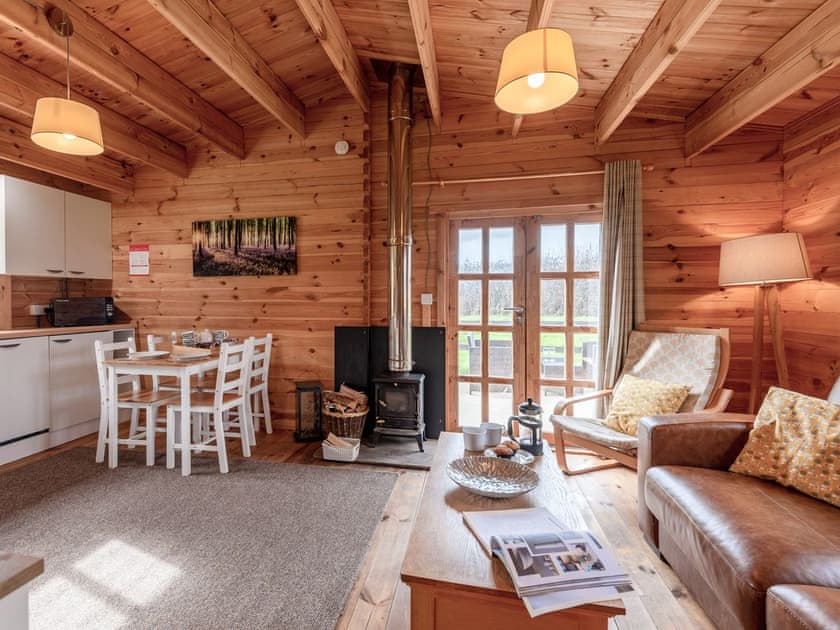 Open living space with French doors to the patio | Dukes Wood - Readyfields Farm, Caunton, near Newark