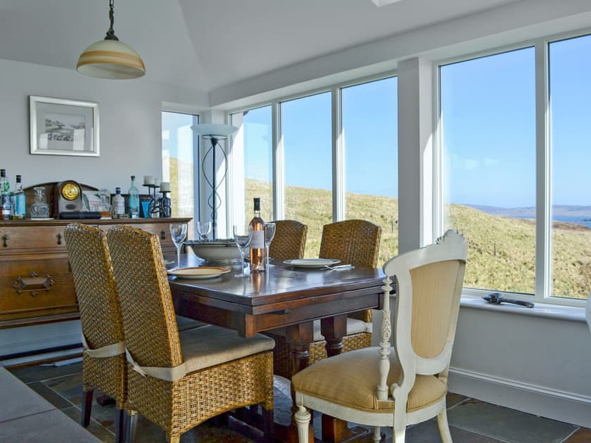Sociable dining area with amazing views | Husabost Croft, Husabost