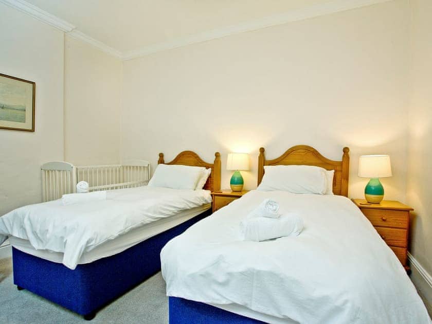 Charming twin bedroom | Mill Lodge - Tuckenhay Mill, Bow Creek, between Dartmouth and Totnes