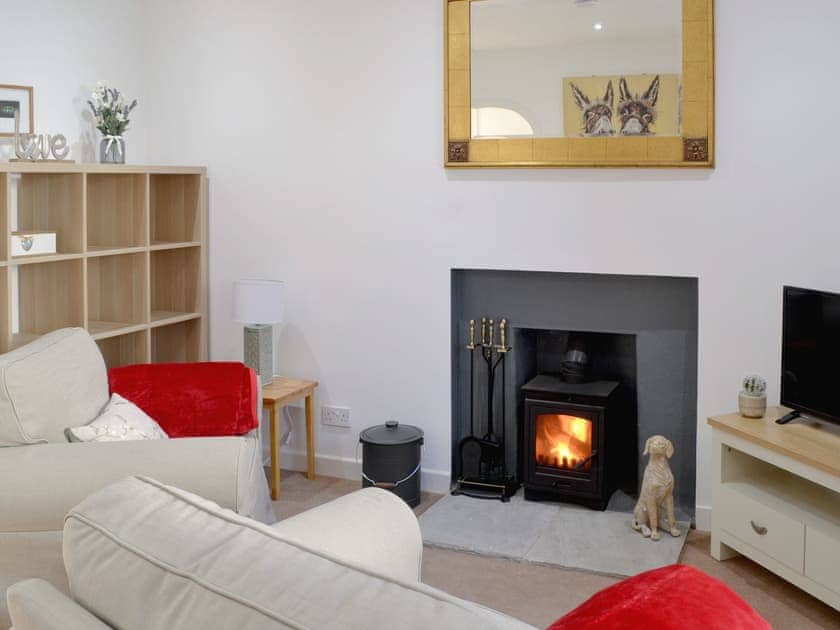 Comfy living room with cosy wood burner | Wylies Brae, New Galloway, near Castle Douglas