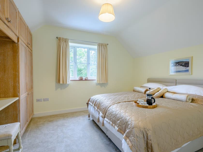 Comfortable bedroom with en-suite shower room | Leatherpool Place, Wiveton, near Holt