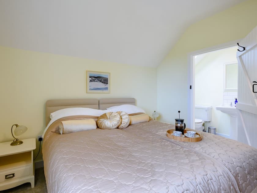 Comfortable bedroom with en-suite shower room | Leatherpool Place, Wiveton, near Holt