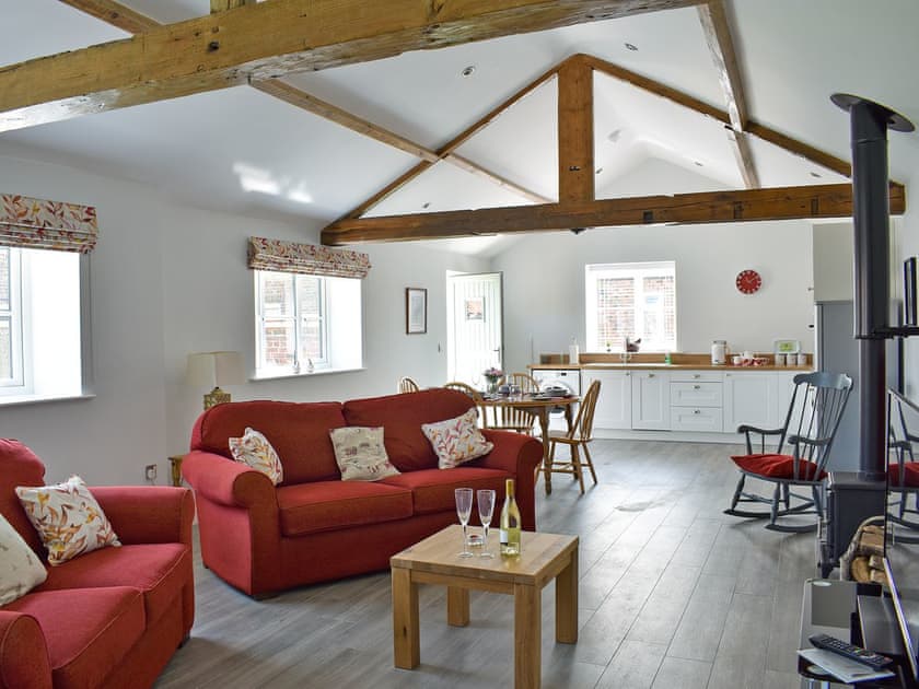 Open plan living space | The Stables - Chalet Farm Holidays, Langtoft, near Driffield