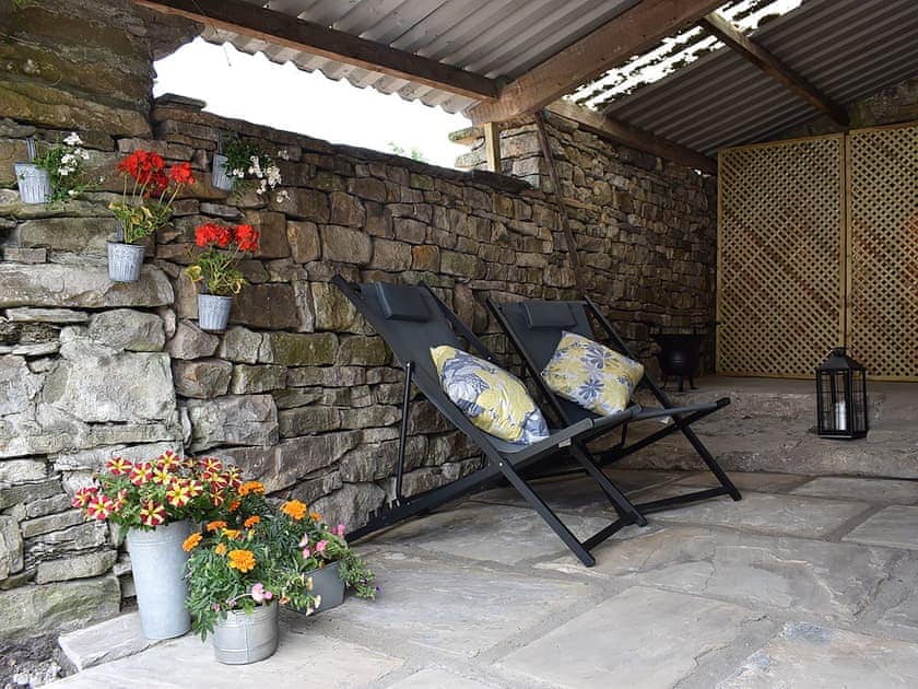 Sitting-out-area | Gallivantin Cottage, Thornton Rust, near Hawes