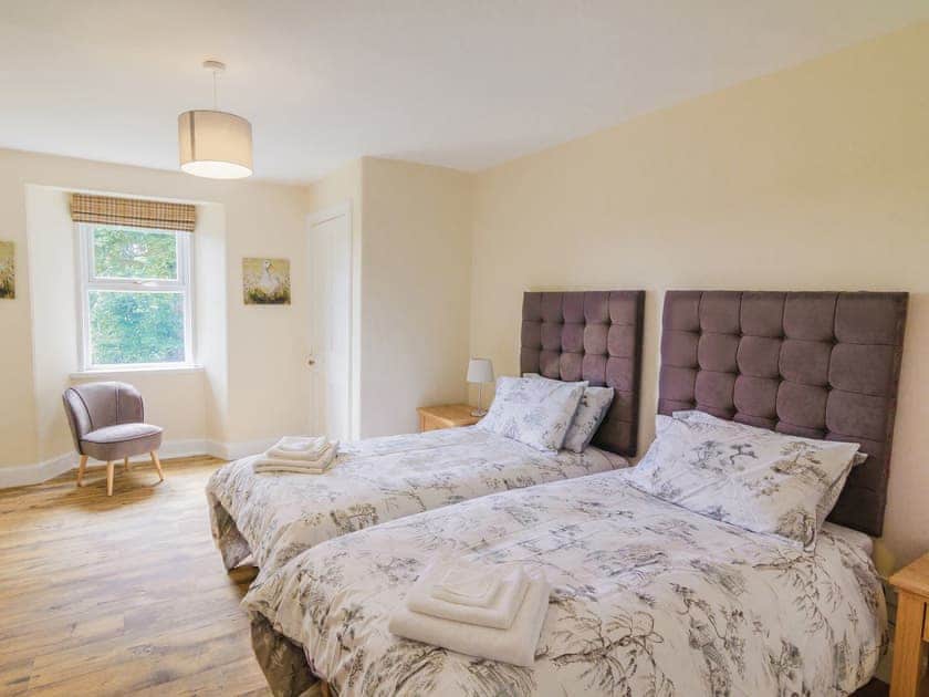 Spacious twin bedroom (bedroom 1)  | Keepers Cottage - Dalnagar Castle And Cottages, Glenshee, near Blairgowrie