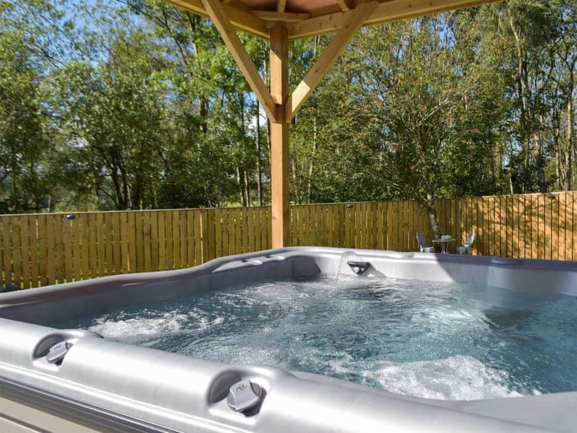 Hot tub | 2 Cilwendeg Lodge, Newchapel, near Boncath