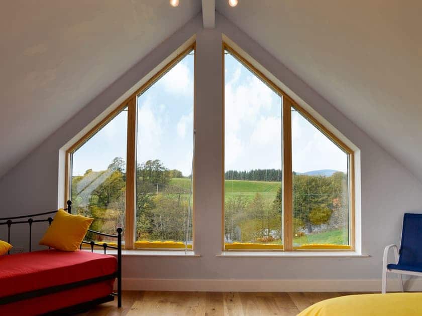 Superb rural views from bedroom 4, 2nd floor | Wester Auchleuchrie, Memus, near Kirriemuir