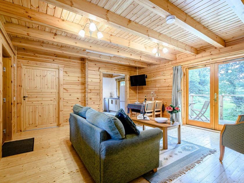 Living room/dining room | Larch - Acharn Lodges - Larch, Killin, near Crianlarich