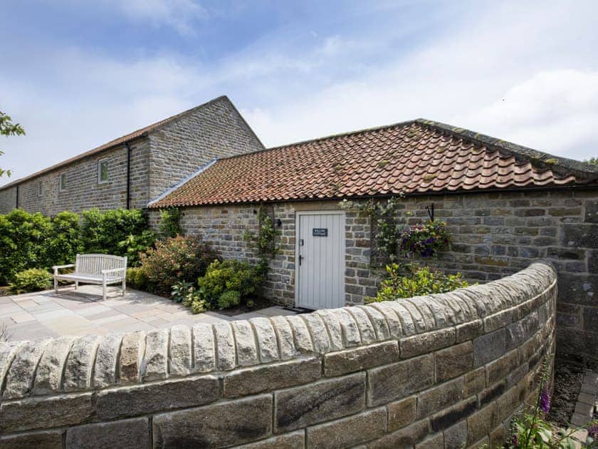 Front entrance with patio area | Thirley Cotes Farm CottagesWillow Cottage, Harwood Dale, near Scarborough