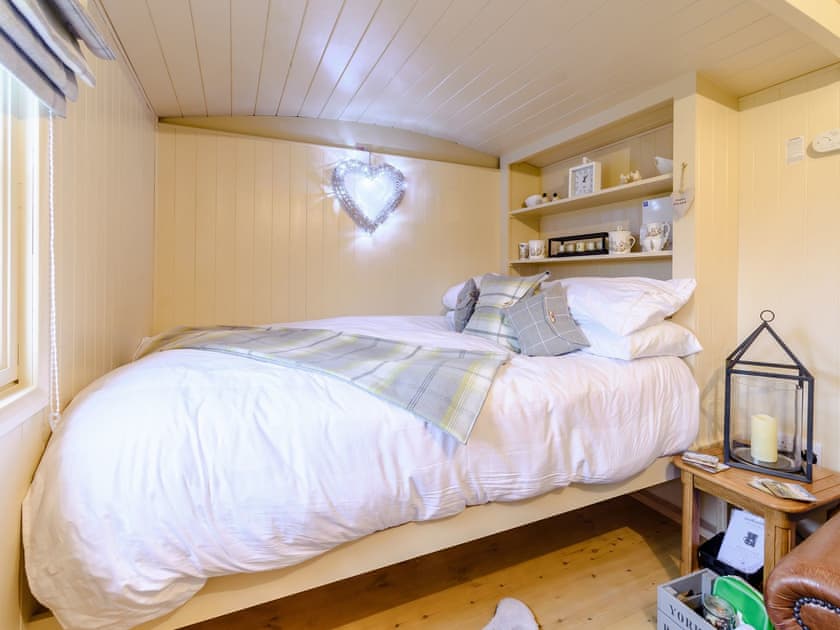 Double bed within the sleeping area | The Lambing Shed, South Hiendley, near Hemsworth