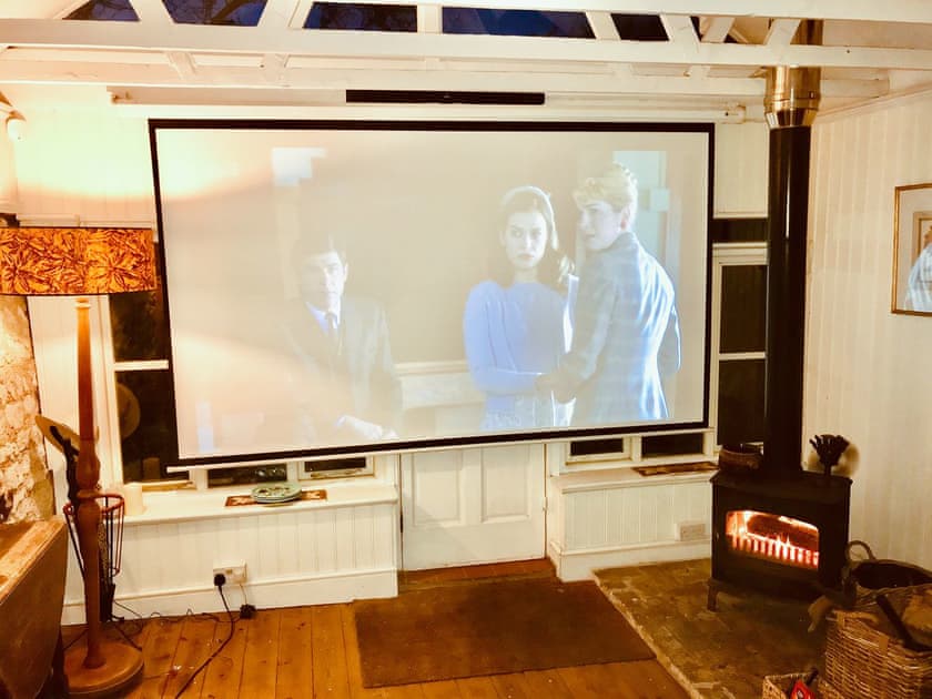 Cinema Screen in garden room | Lavender Cottage, Methwold, near Thetford