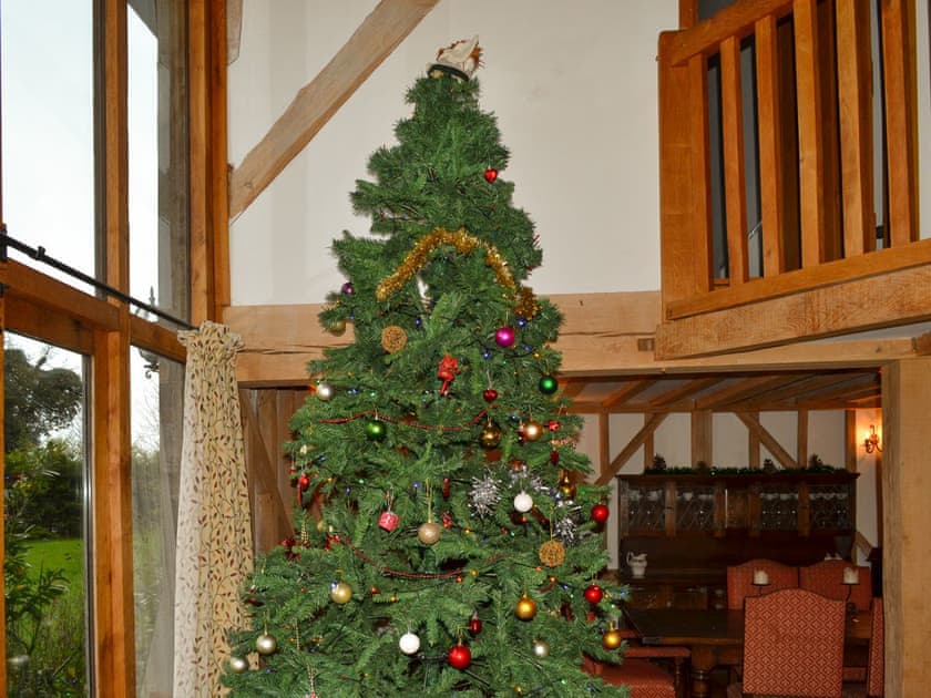 Substantial christmas installed tree over the festive period | Romden Barn, Smarden, near Ashford