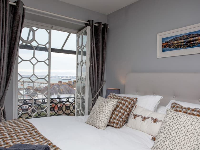 Balcony access from the master bedroom | Ranscombe House, Brixham