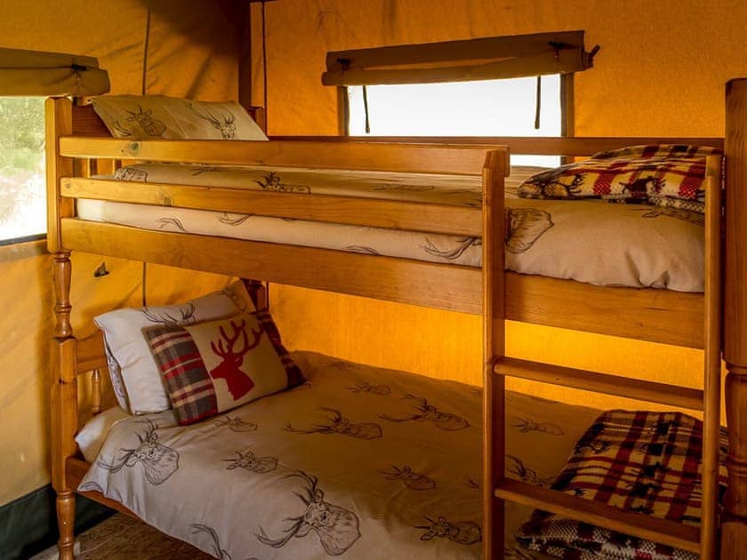 Bunk bedroom | Tent 1 Deerland - Manor Farm, Hooke, near Beaminster