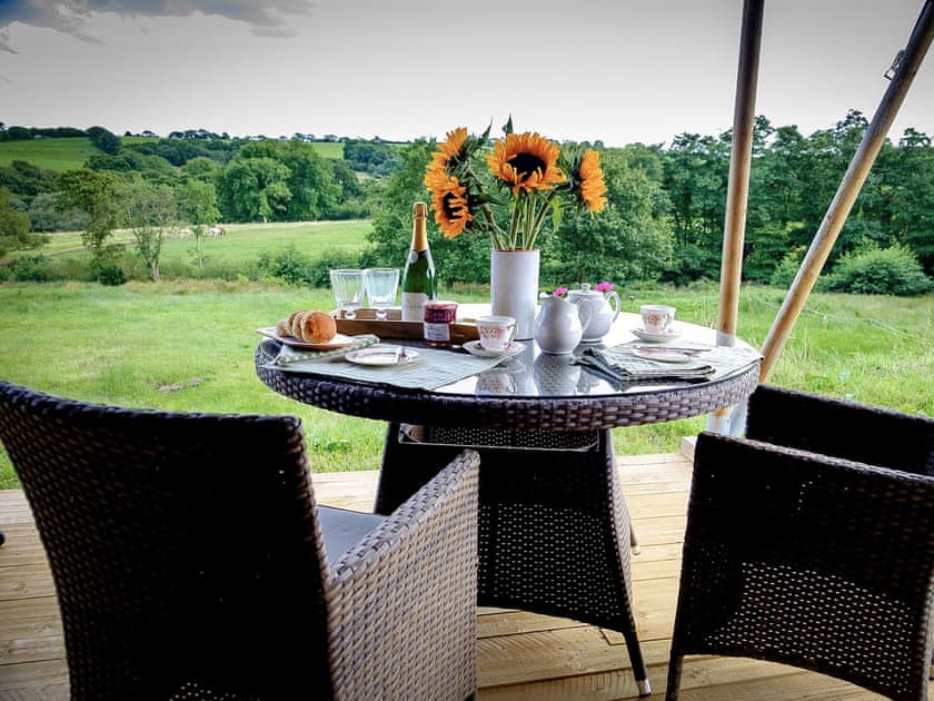 Dining Area | Tent 3 Oak Apple Lodge - Manor Farm, Hooke, near Beaminster