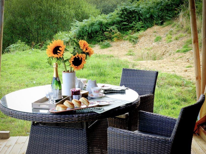Dining Area | Tent 3 Oak Apple Lodge - Manor Farm, Hooke, near Beaminster