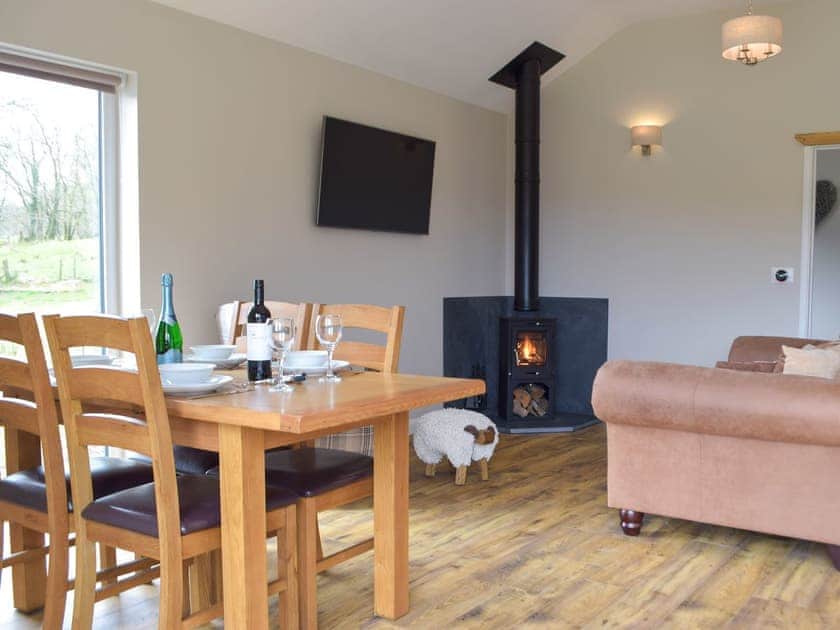Open plan living space | Cadno - Glanyrafon Lodges, Cwrt Newydd, near Llandysul