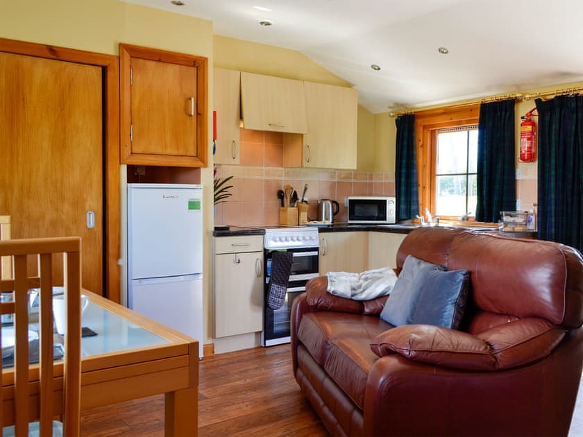 Open plan living space | Holly - Hunters Cabins, Forfar