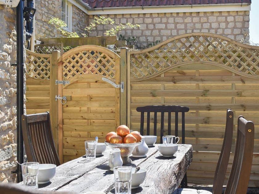 Patio | Borough Beck Cottage, Helmsley