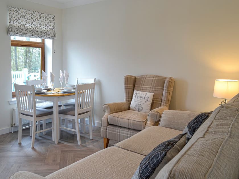 Living room/dining room | The Tranquil Orchard - Woodpecker Lodge - The Tranquil Orchard , Brocklehirst, near Dumfries